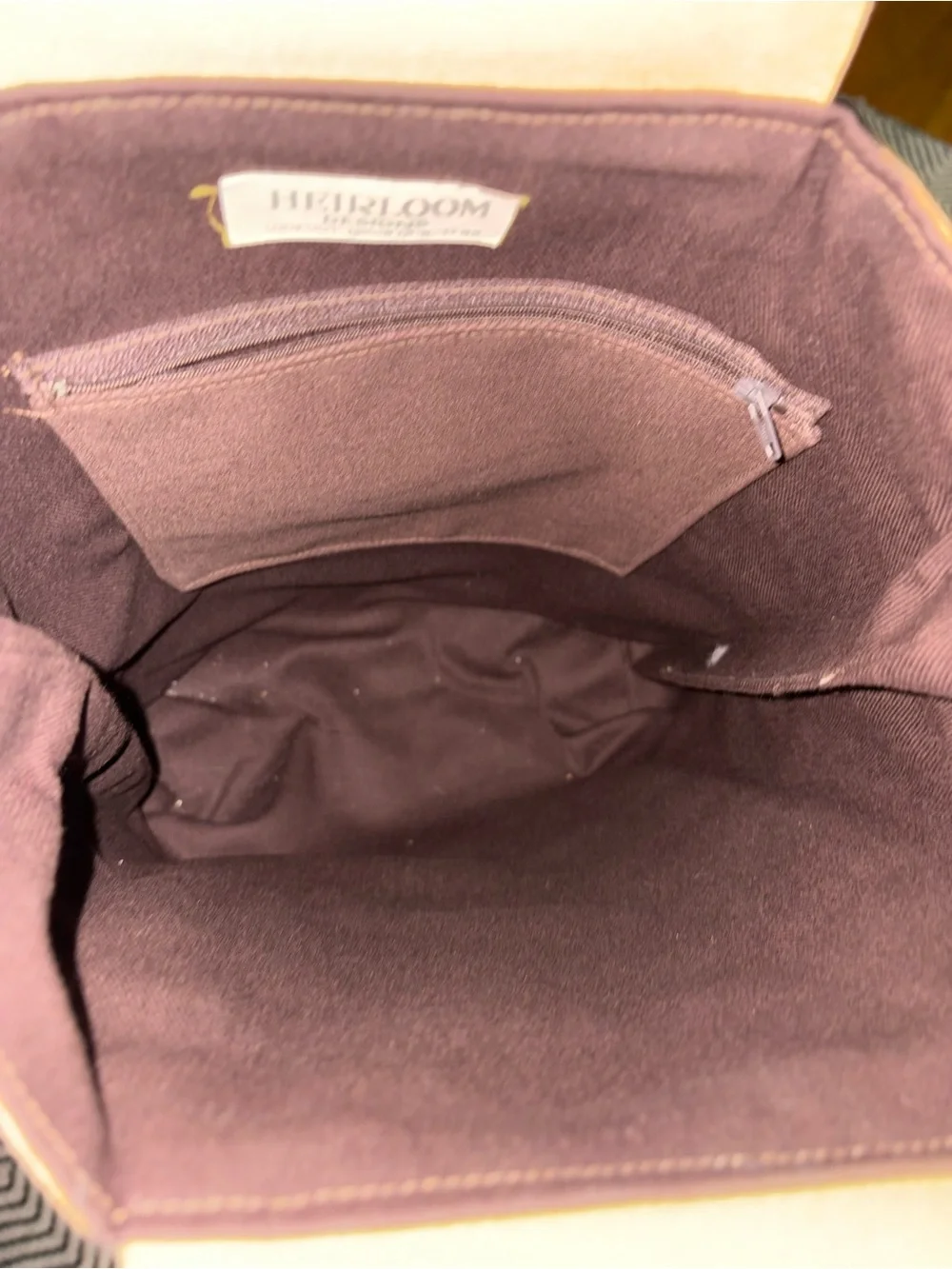 Vintage Heirloom Designs tote bag with bamboo handles